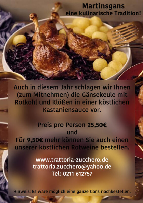 zucchero martinsgans Martinsgans - Eine Kulinarische Tradition!